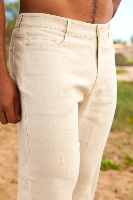 Men's Natural Linen Yacht Pants - Regular Fit - Island Importer