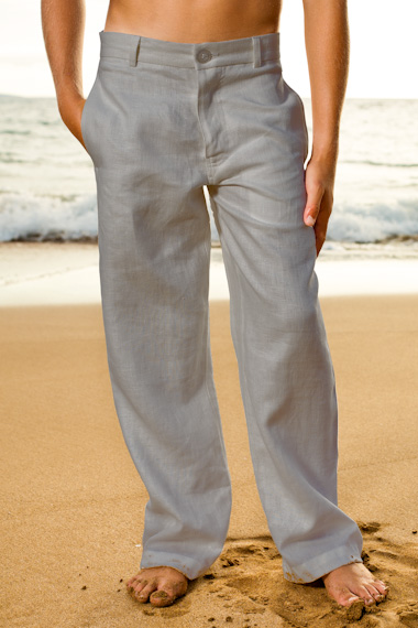 Boy's Linen Amalfi Pant - Ash