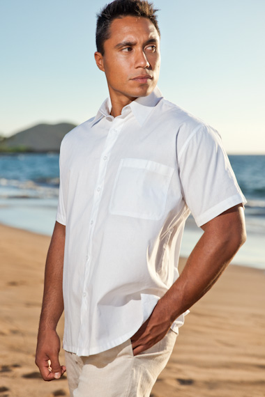 Island Importer Men's Cotton Short Sleeve Island Shirt - White