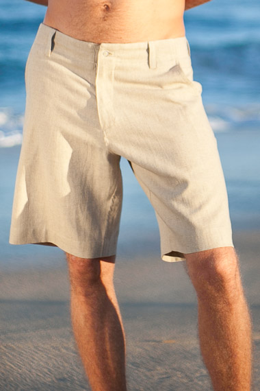 Men's Linen Casual White Beach Shorts - Island Importer