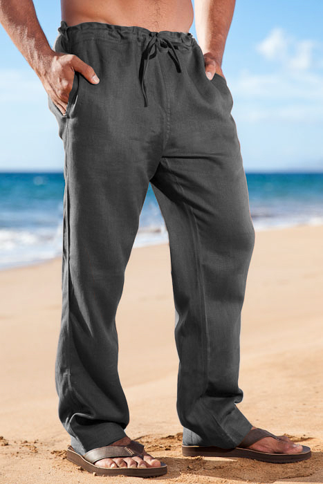 Linen Drawstring Trousers Men's linen trousers - MARUTSCA.COM