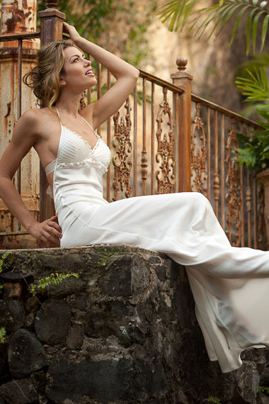 Pearl White Silk Simple Wedding Dress • Peace Silk Boho Dress