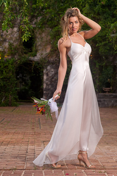 silk chiffon wedding dress