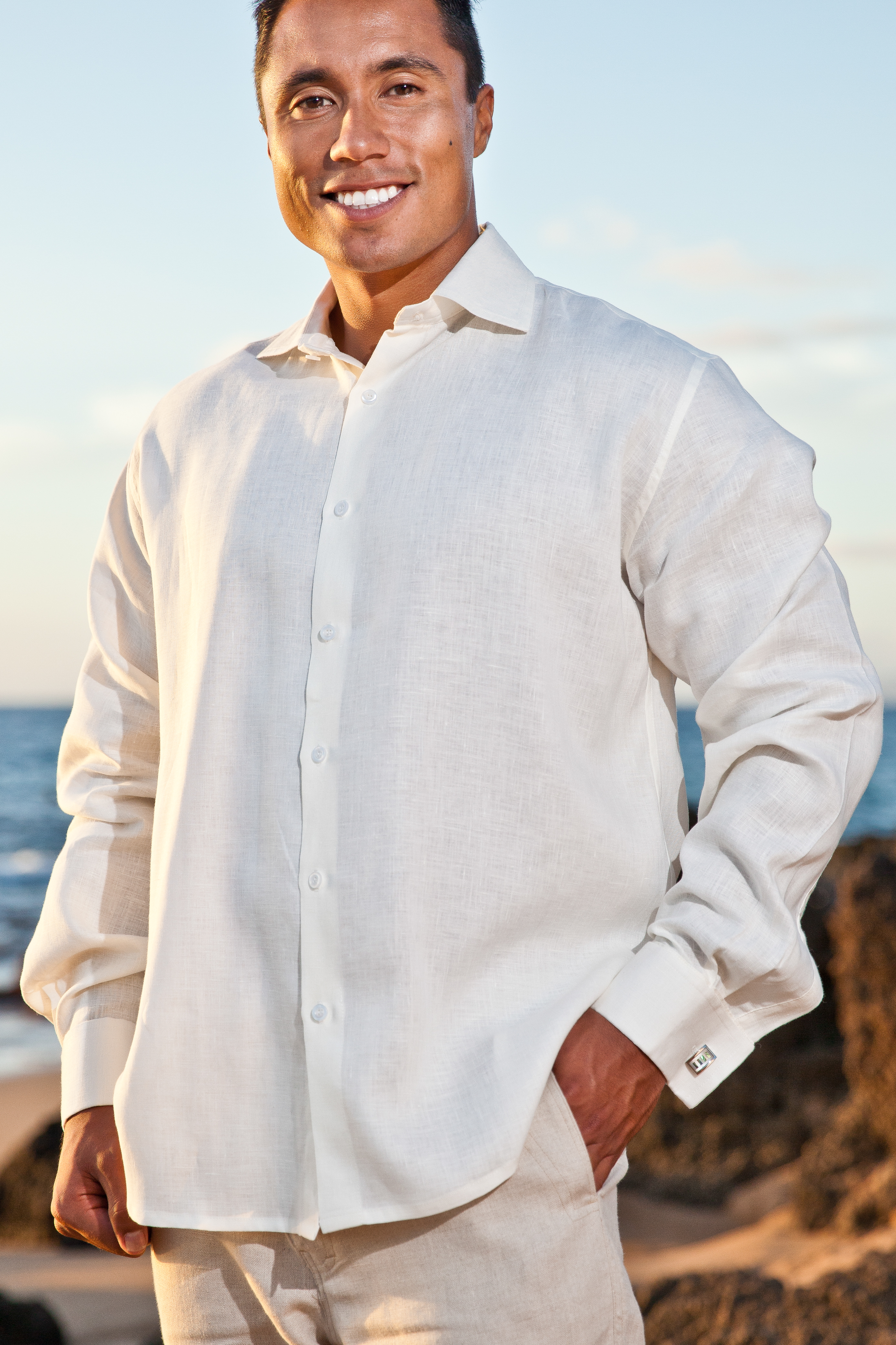 Mens linen tunic - Long linen shirt for men - Natural linen shirt ...