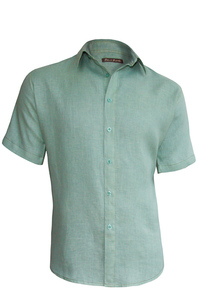 Men's Linen Short Sleeve Earth Turquoise Shirt