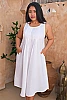 Novita Linen Dress White Front 2