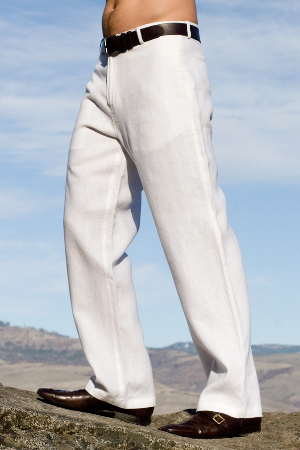 Island Importer Men's Cotton Drawstring Sailor Pants - White Ivory